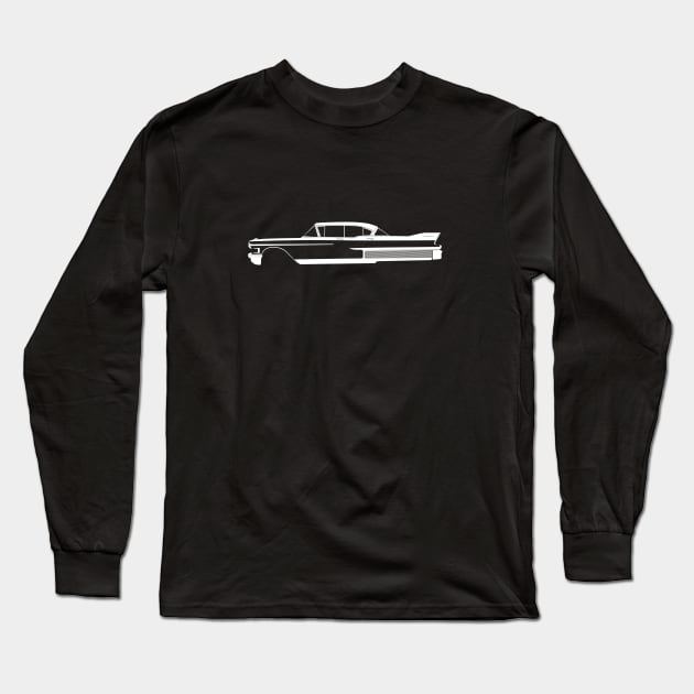 Cadillac Fleetwood Sixty Special (1958) Silhouette Long Sleeve T-Shirt by Car-Silhouettes